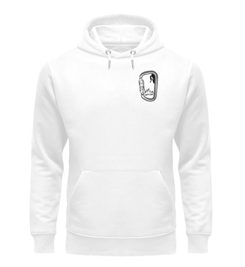 Karabiner-Blick (White-Edition) - Organic Hoodie