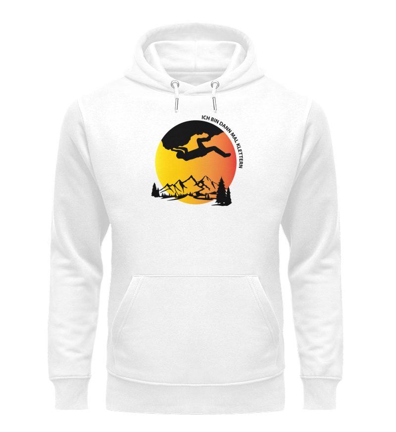 Ich bin dann mal Klettern (White-Edition) - Organic Hoodie